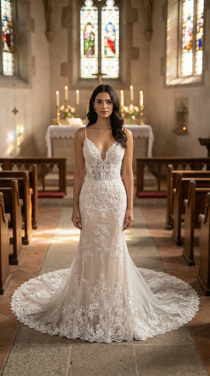 Evelyn Bridal Catalina Size 6